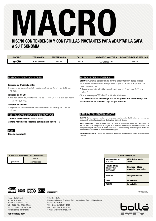 gafas seguridad macro bollé vista 2